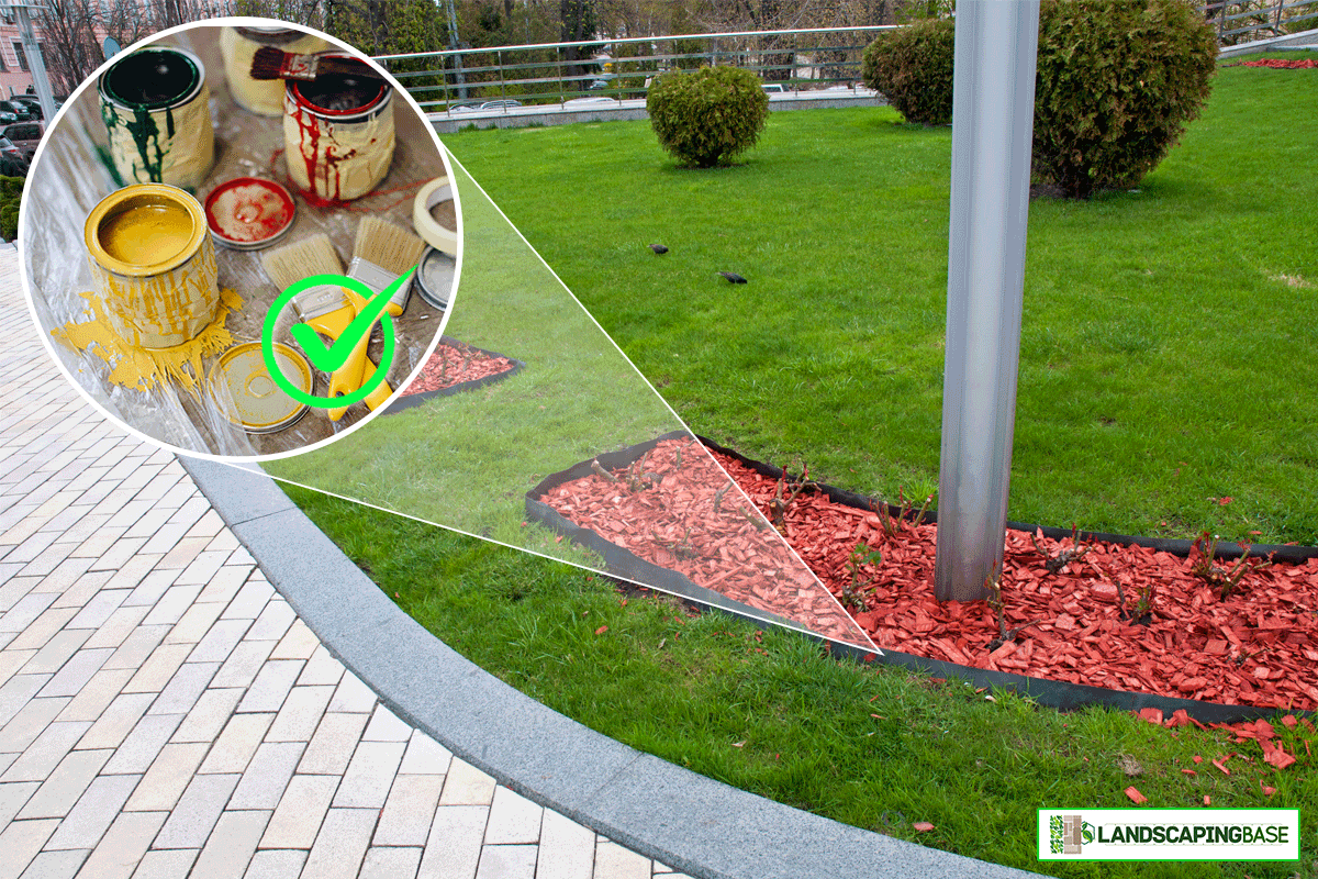 Rubber edging strips on recreation areas near architectural buildings, Can You Paint Rubber Landscape Edging?