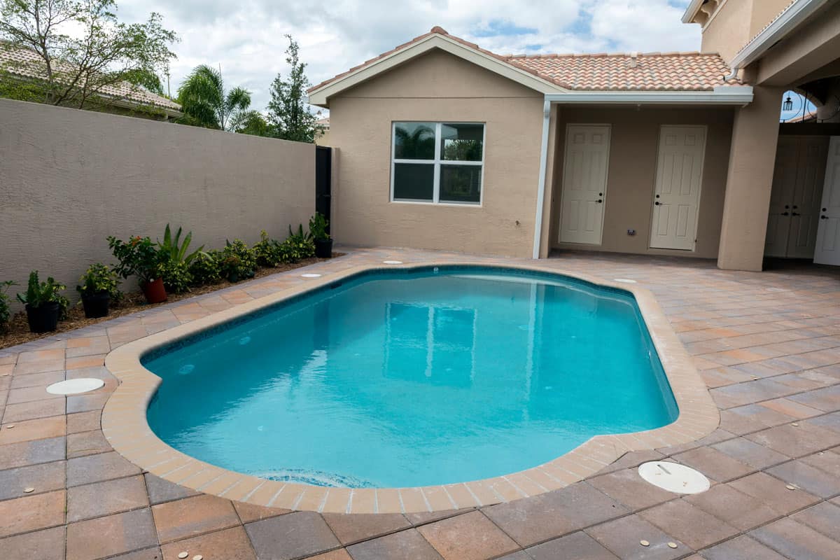 Newly completed cement Swimming Pool