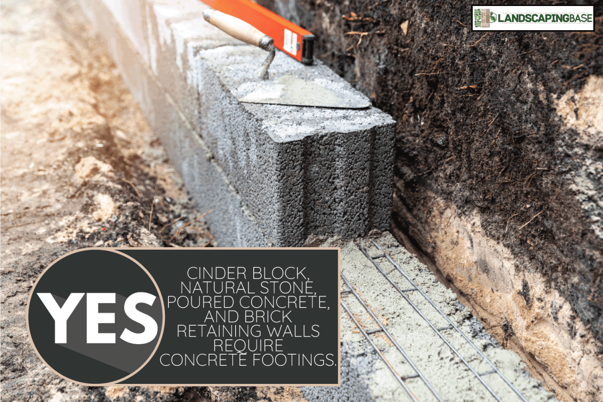 retaining wall and reinforcement construction from expanded clay blocks. Concrete Footing For A Retaining Wall - Do You Need It