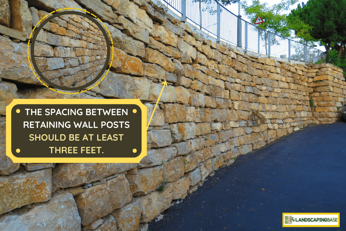 Retaining wall from granite blocks in residential street. - How Close Can Retaining Walls Be To Each Other?