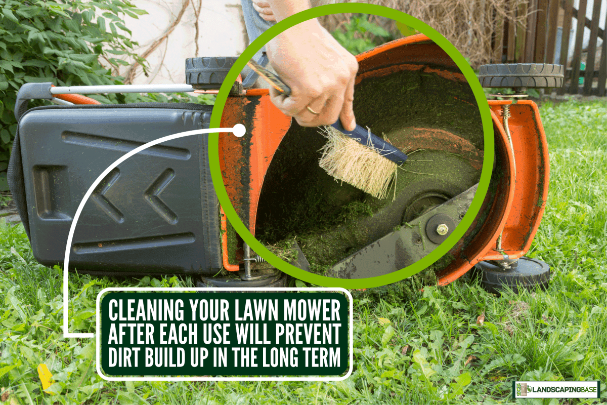 Cleaning the lawn mower with a brush to prevent from clogging, Should I Clean My Lawn Mower After Each Use?