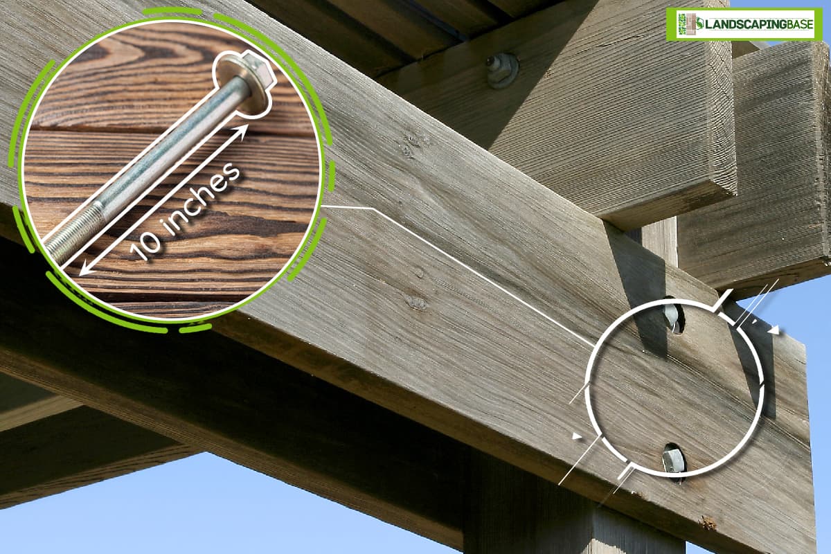 A pergola posts and rafters with bolt, What Size Carriage Bolts For Building A Pergola?